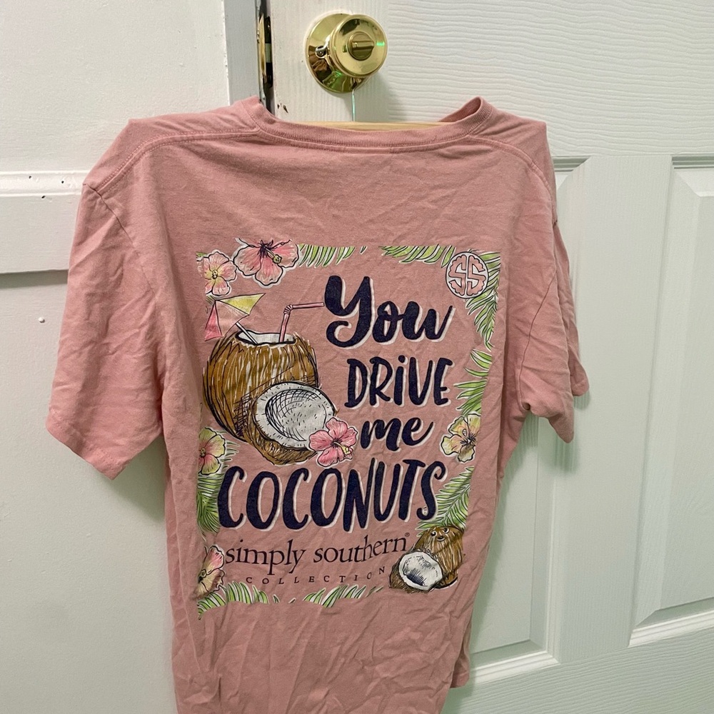 Simply Southern Coconut Graphic Tee in Pink